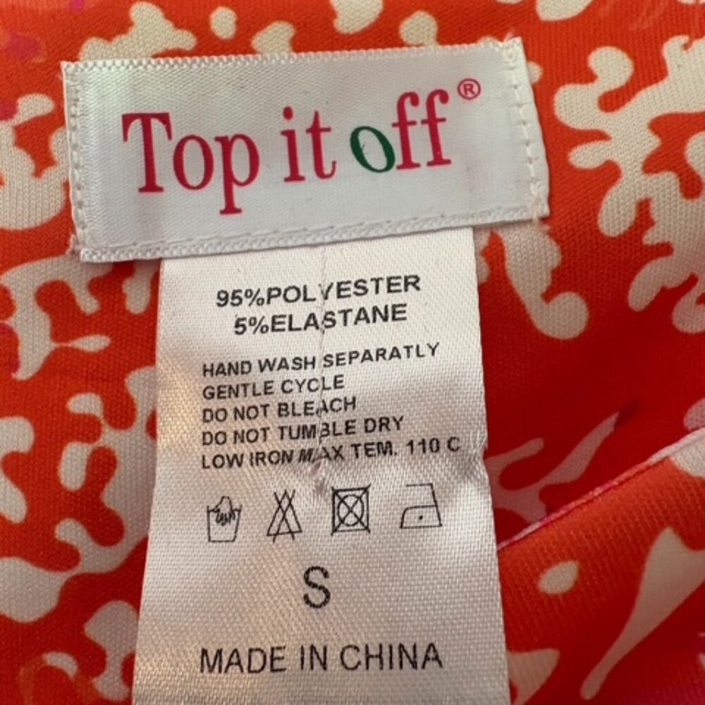 Top it off women's colorful coral print sheath dress size S - Picture 4 of 5